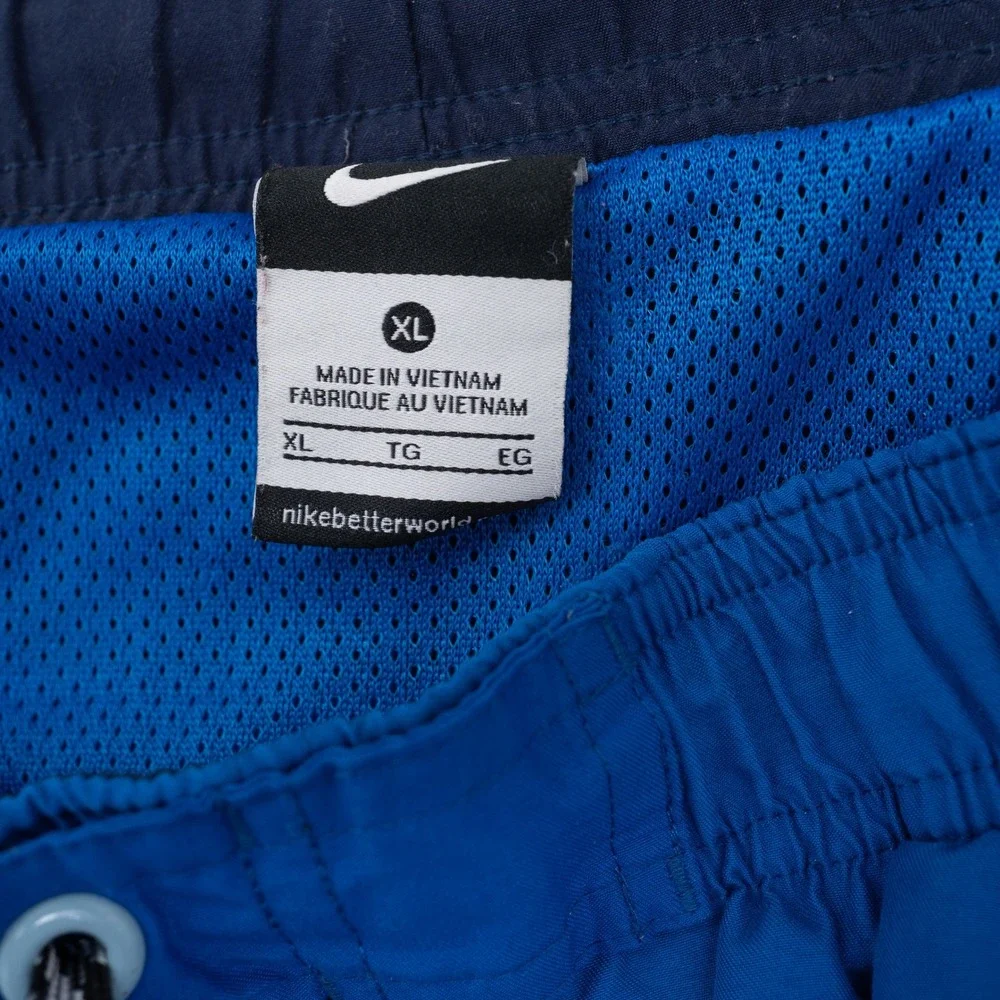 Nike Mens Blue Navy Colorblock Board Shorts Swim Trunks XL Mesh Lining Pocket